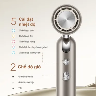 Máy Sấy Tóc Tốc Độ Cao Dreame AHD51 Hair Pocket Màu Vàng Đồng 9