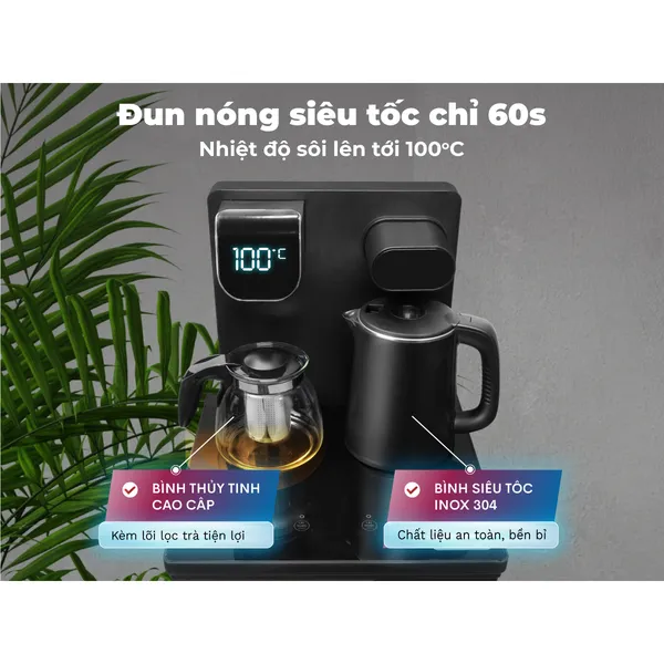 Cây Nước Làm Nóng Bình Âm Kết Hợp Bàn Pha Trà Cafe Fujihome TB110E-H