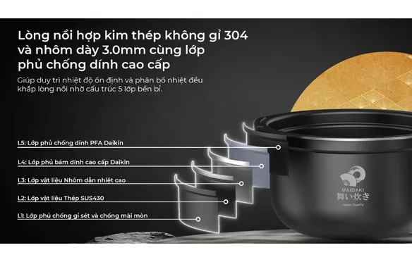 Nồi Cơm Điện Áp Suất Cao Tần Sharp KS-XW181V-S 1.8 Lít 11