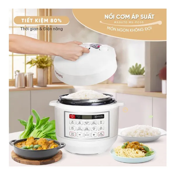 Nồi Cơm Áp Suất Masuto MSPC05 5.0 Lít