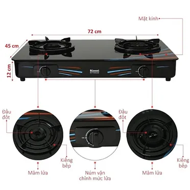 Bếp gas đôi Rinnai RV-715SLIM(GL-SC) 3