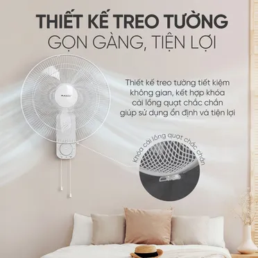 Quạt Treo Tường Có Điều Khiển Từ Xa Magic Eco A-258 2