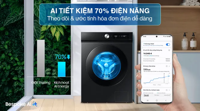 Máy Giặt Sấy Samsung Inverter Giặt 12/7 Kg WD12DB7B85GBSV