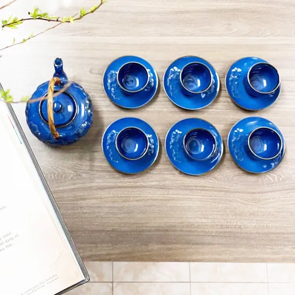 Bộ ấm trà hoa văn chạm nổi (TP003)