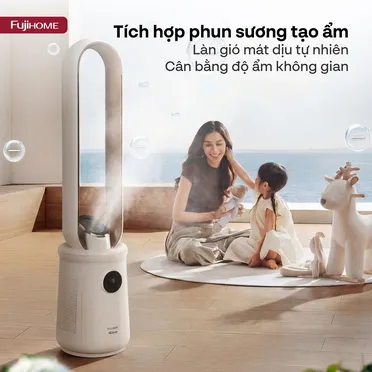 Quạt Không Cánh Điều Khiển Giọng Nói Fujihome Luxury BF15-HEPA-VOICE (Màu đen) 8