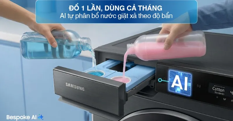 Hướng dẫn cách sử dụng ngăn giặt xả tự động máy giặt Samsung