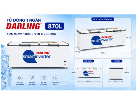 Tủ Đông Darling Inverter 870 Lít DMF-8779ASI 0