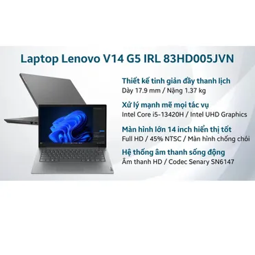 Laptop Lenovo V14 Gen 5/ CORE I5 13420H 16G 512GB WIN 11 - 83HD005JVN 9
