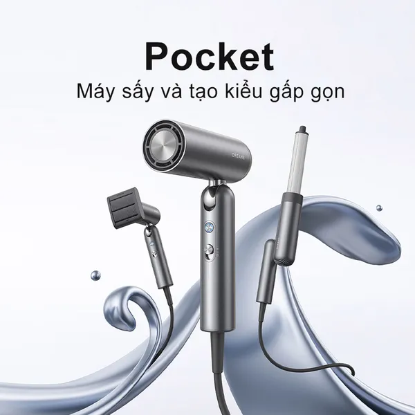 Máy Sấy Tóc Tốc Độ Cao Dreame AHD51 Hair Pocket Màu Xám