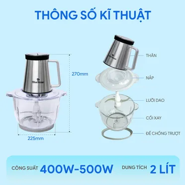 Máy Xay Thịt BlueStone CHB-5147 2.0 Lít 8
