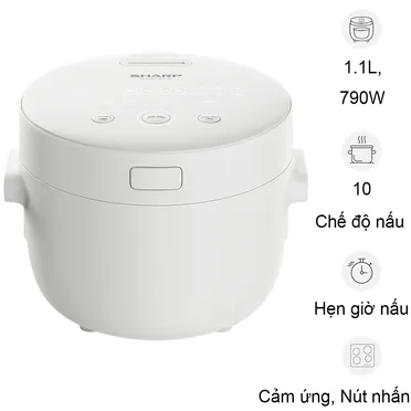 Nồi Cơm Điện Tử Sharp KS-COM110DV-WH 1.1 Lít