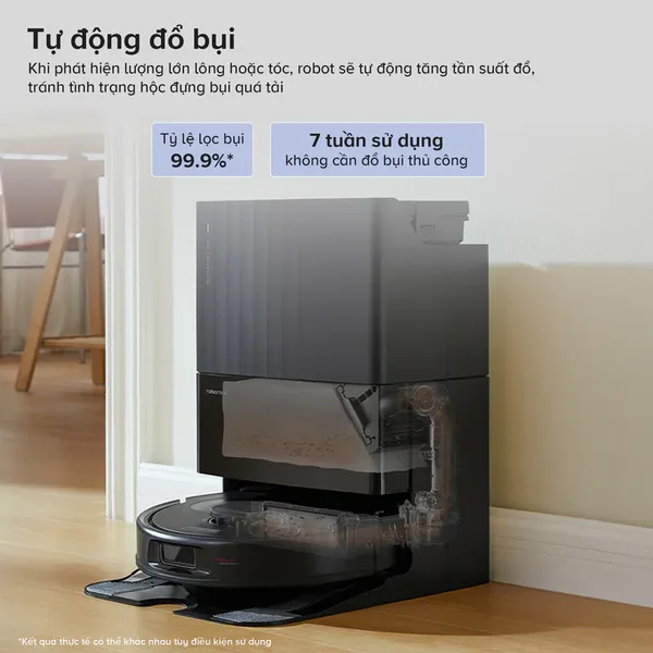 Robot Hút Bụi Roborock Qrevo S Pro Màu Đen