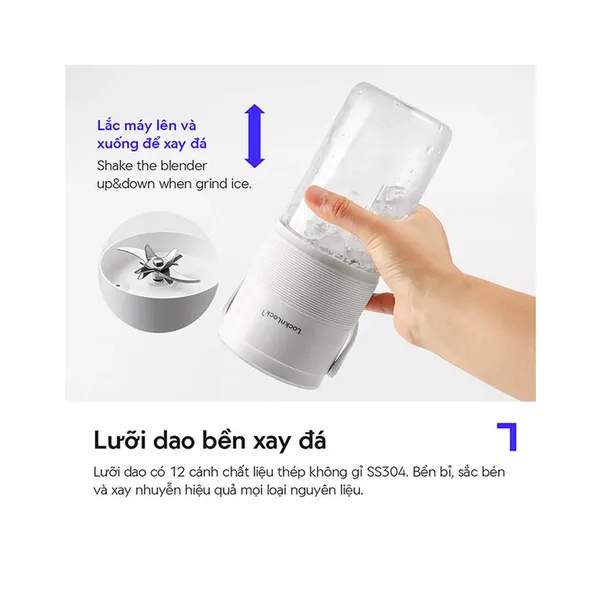Máy Xay Sinh Tố Cầm Tay LocknLock EJJ346IVY 70W