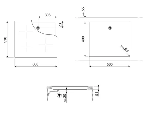 Bếp Từ Âm Smeg 60cm SI5632D/536.64.091 - Châu Âu 5
