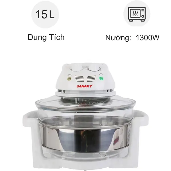 Lò nướng thủy tinh Sanaky VH-158T 15 lít