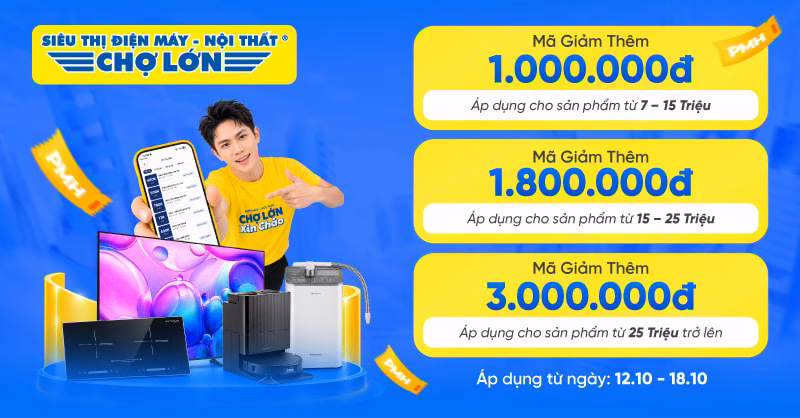 Đại Tiệc Voucher Online: Giảm Thêm Đến 3 Triệu từ Điện Máy Chợ Lớn