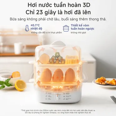 Nồi Hấp Điện Simplus DZEG007WH00 3