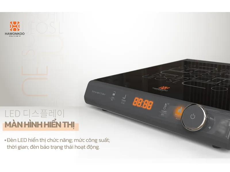 Bếp Điện Từ Đơn Kèm Nồi Lẩu Hawonkoo SEOUL-CEH-108-INVERTER-GR