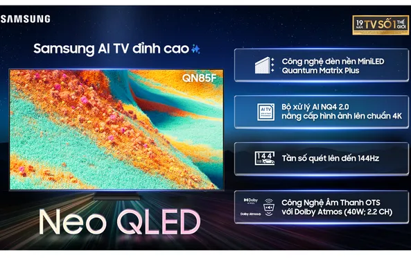 Smart Tivi Samsung Mini LED 4K Vision AI 85 Inch QA85QN85F