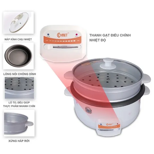 Lẩu điện Comet CM7732 1300W