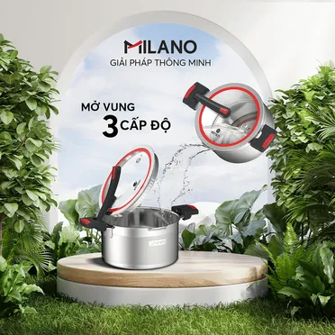 Bộ Nồi Inox Liền Khối Elmich Milano EL-8093 Size 16,18,22, Chảo 26cm 10