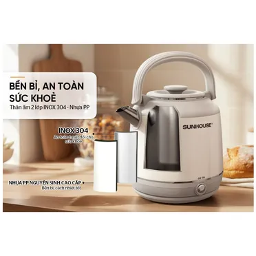 Ấm Siêu Tốc Inox Giữ Nhiệt 2.5 Lít Sunhouse SHD1392 8