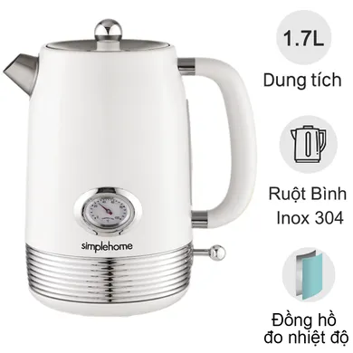 Bình Đun Siêu Tốc Simplehome T-9020BT Màu Kem