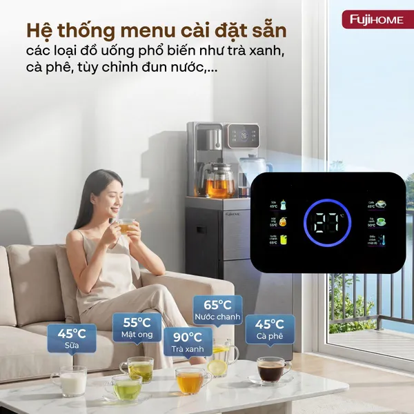 Cây Nước Nóng Lạnh Có Ngăn Khử Khuẩn UV Fujihome TB241N-UV