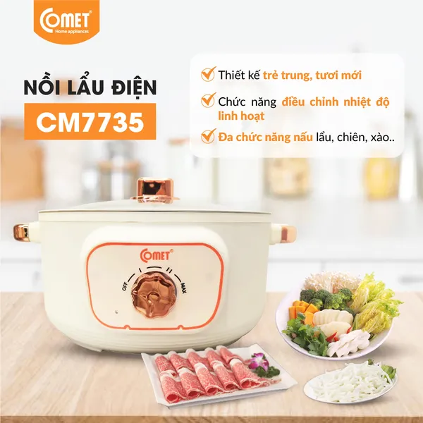 Nồi Lẩu Điện Comet CM7735 3.0 Lít