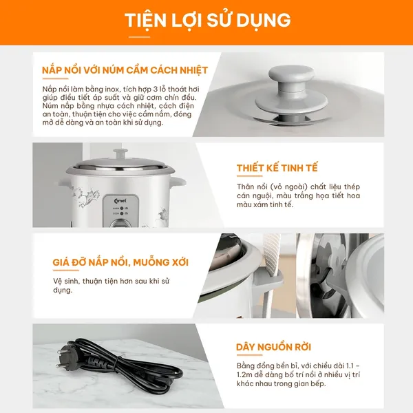 Nồi Cơm Điện Comet CM8020 1.8 Lít