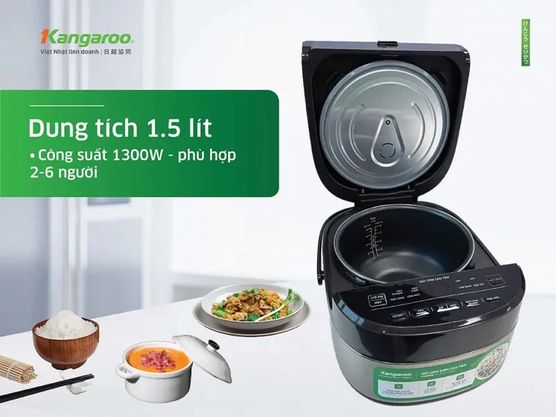 Nồi Cơm Điện Cao Tần Kangaroo KG15RIH1 1.5 Lít