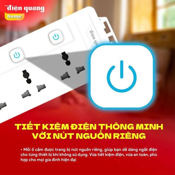 Ổ Cắm Điện Quang ĐQ EQS 4SW 2m 3U