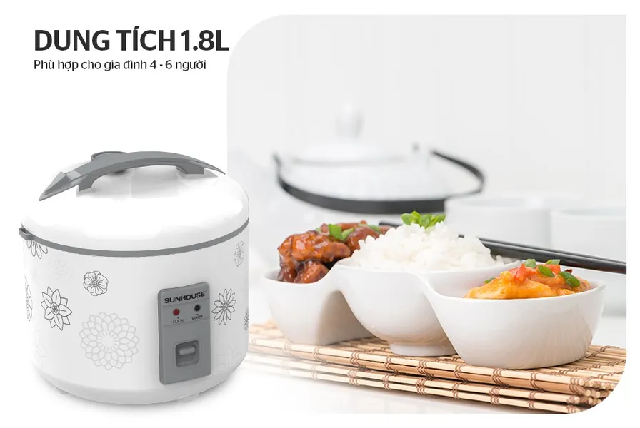 Nồi Cơm Điện Sunhouse SHD8603 1.8 Lít