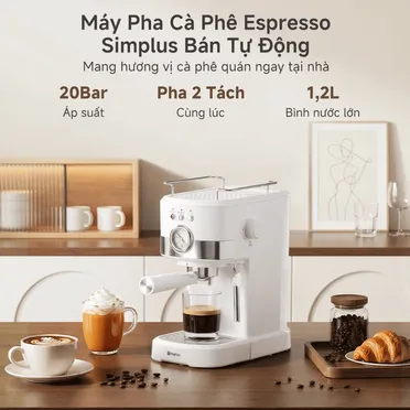 Máy Pha Cà Phê Espresso Simplus KFJH014WH01 7