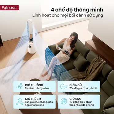 Quạt Không Cánh Điều Khiển Giọng Nói Fujihome Luxury BF15-HEPA-VOICE (Màu đen) 5