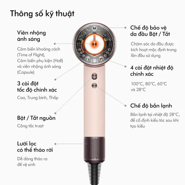 Máy Sấy Tóc Tốc Độ Cao Dyson Supersonic Nural™ HD16 Amber Silk