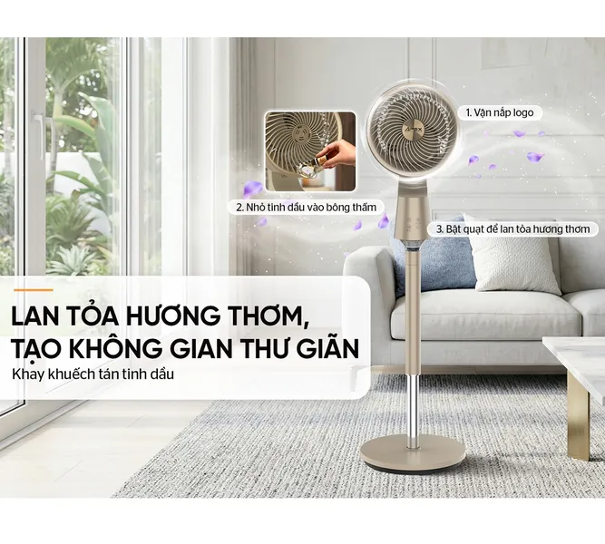 Quạt Đứng Tuần Hoàn Không Khí Có Remote Sunhouse Apex APF7320GY