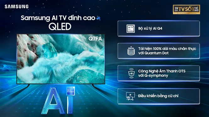 Smart Tivi Samsung QLED 4K Vision AI 85 Inch QA85Q7F