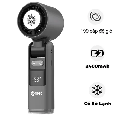 Quạt Sạc Cầm Tay Có Sò Lạnh Comet CRF1302 10W