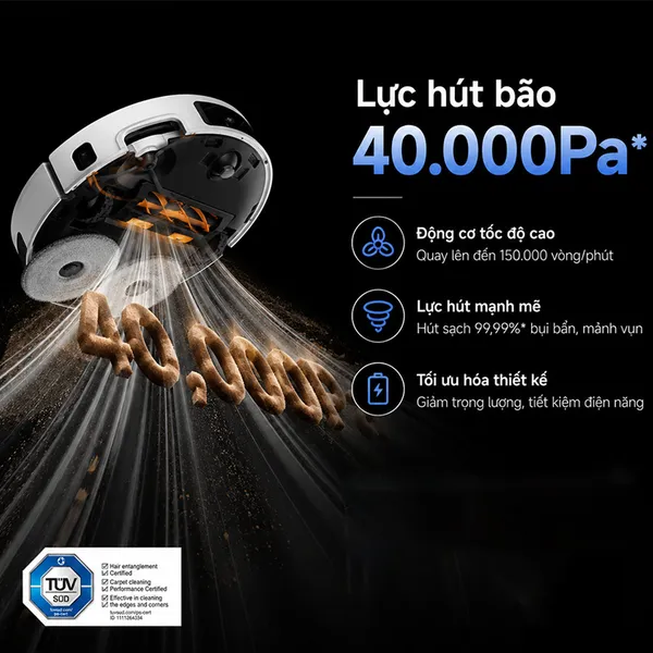 Robot Hút Bụi Lau Nhà Mova V70 Ultra Màu Đen