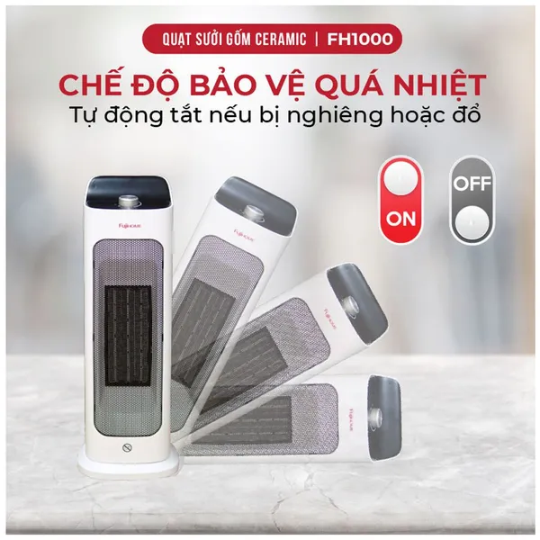 Quạt Sưởi Gốm Để Bàn Fujihome FH1000