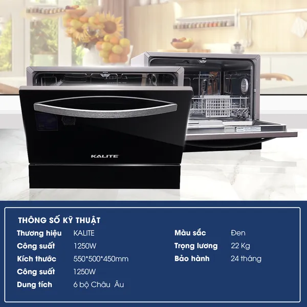 Máy Rửa Bát 6 Bộ Kalite KDW9141