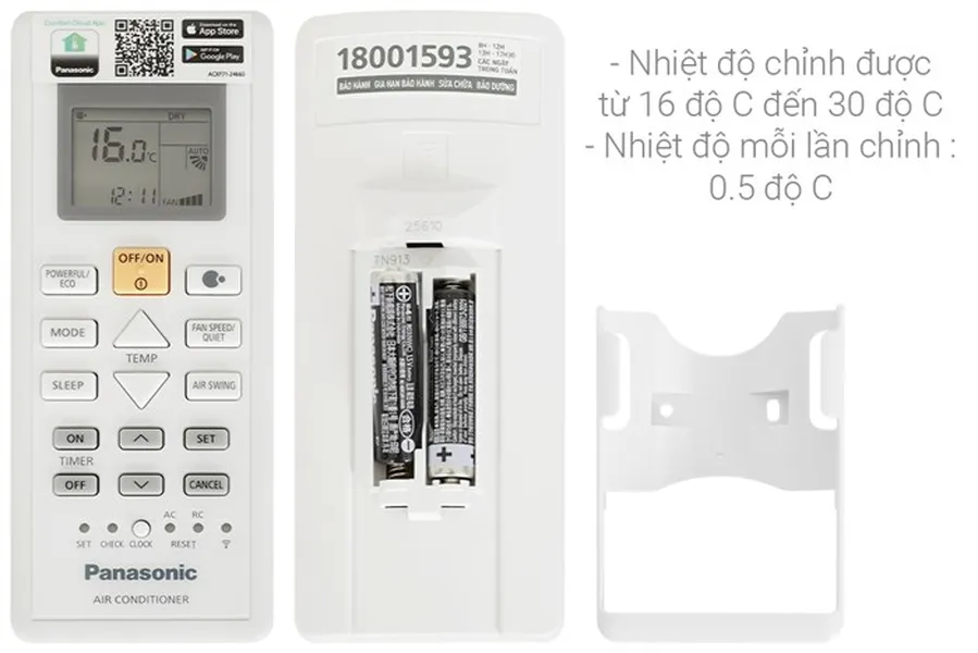 Máy Lạnh 2 chiều Panasonic Inverter 1.5 Hp CU/CS-YZ12AKH-8