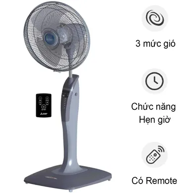 Quạt Đứng Mitsubishi LV16-RB SF-GY - Xám Nhạt - Thái Lan