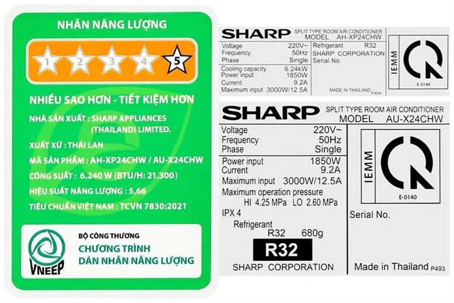 Máy Lạnh Sharp Inverter 2.5 HP AH-XP24CHW