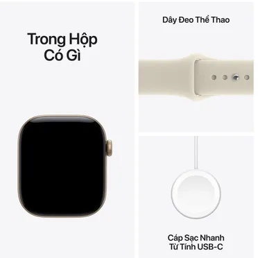 Apple Watch Series 12 GPS 46mm Viền Nhôm Dây Silicone 8