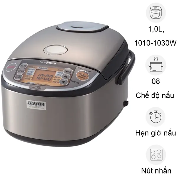 Nồi Cơm Áp Suất Điện Tử Cao Tần Zojirushi NP-HRQ10-XT - 1.0L - Xuất Xứ Nhật Bản