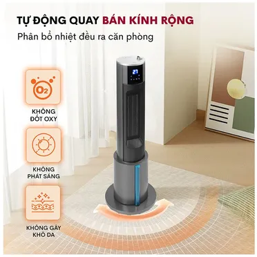 Quạt Sưởi Gốm Tích Hợp Tạo Ẩm Fujihome FH6000 8