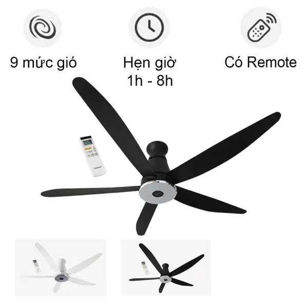 Quạt Trần Panasonic F-60XDN Màu Đen