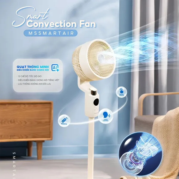 Quạt Đứng Điều Khiển Bằng Giọng Nói Masuto MSSmartAir